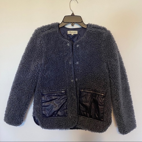 Madewell sherpa blue snap jacket - Picture 3 of 6